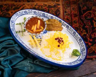 چلو خورشت قیمه سیب زمینی